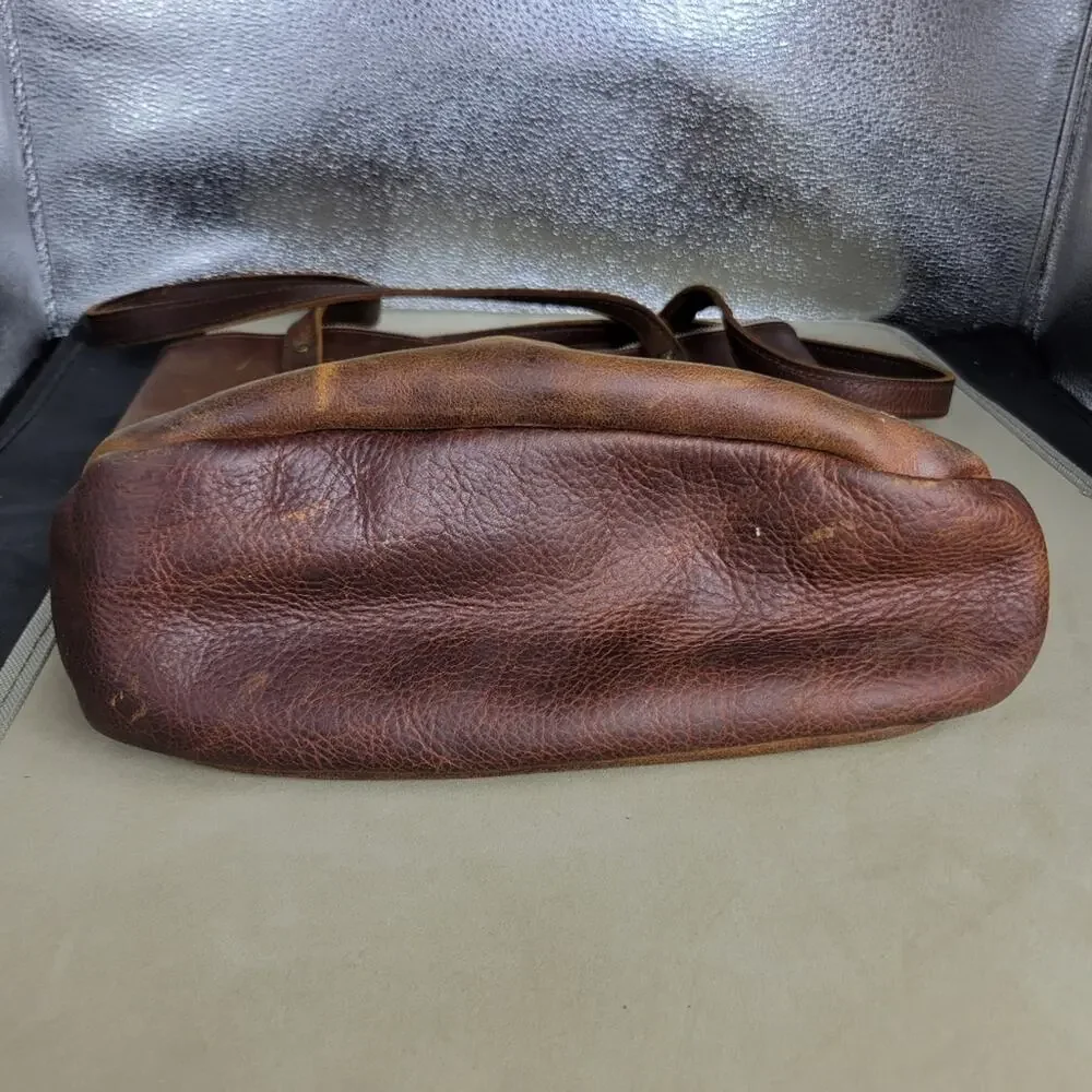 Cageless Birds Leather Tote Bag Large Shoulder Purse Brown Handcraft Minimalist - Picture 10 of 13